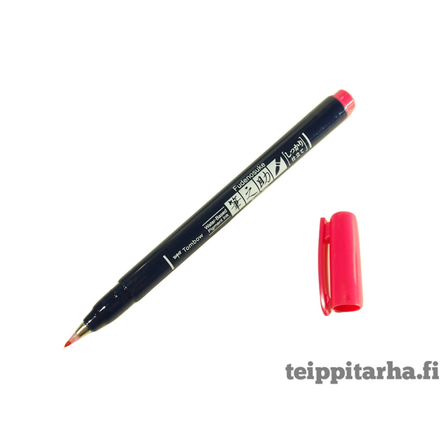 Tombow Fudenosuke Brush COLOUR Pen Hard Tip Pink 